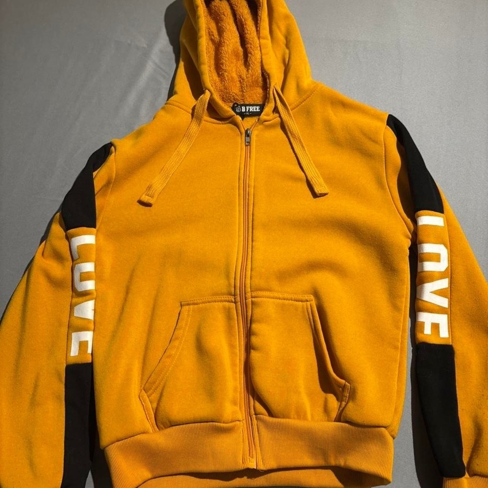 B Free yellow zip up hoodie discounted